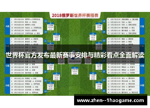 世界杯官方发布最新赛事安排与精彩看点全面解读